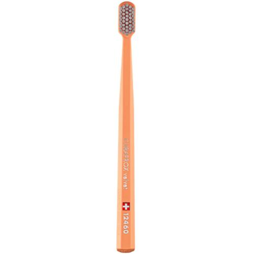 Curaprox CS 12460 Velvet Toothbrush Οδοντόβουρτσα με Εξαιρετικά Απαλές & Πυκνές Ίνες Curen για Πολύ Ευαίσθητα Δόντια 1 Τεμάχιο - Πορτοκαλί / Γκρι